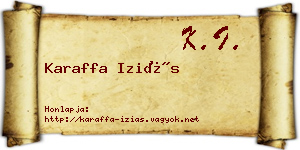 Karaffa Iziás névjegykártya